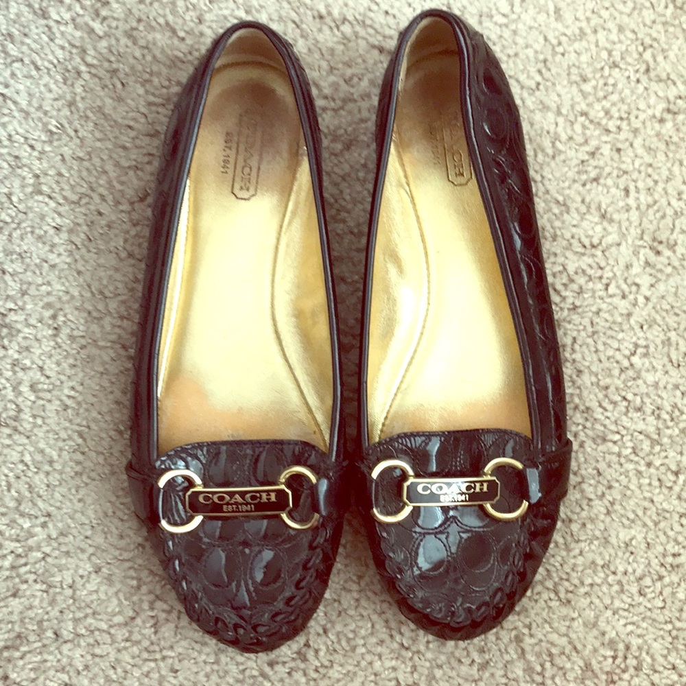 Coach monogram patent leather loafers. Sz 7.5.